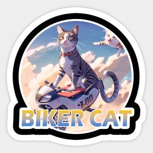 Biker Cat,Racer Cat Sticker